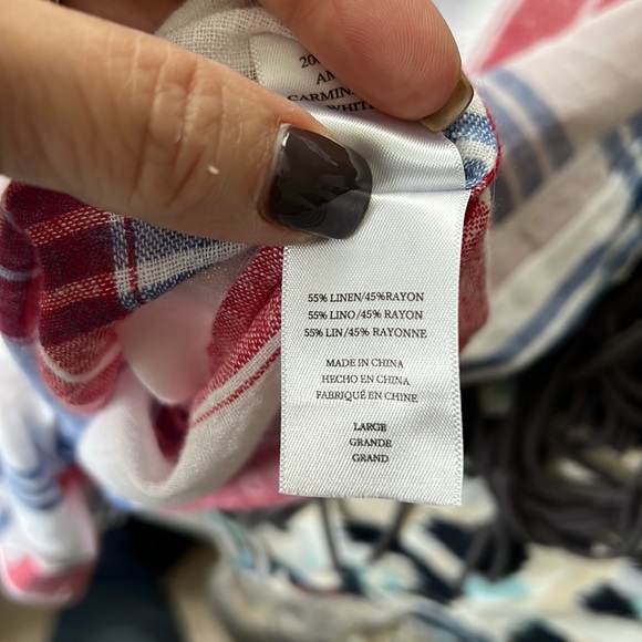 Rails linen plaid tie front button down shirt - Picture 5 of 5